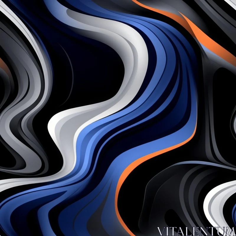 AI ART Blue Abstract Wavy Pattern Background
