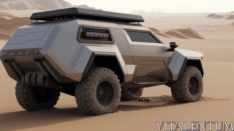 Futuristic Military SUV in the Desert | Hyper-Detailed Renderings AI Image