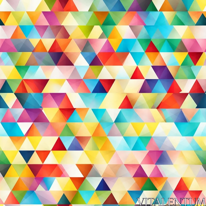 AI ART Multicolored Triangles Seamless Pattern - Geometric Design