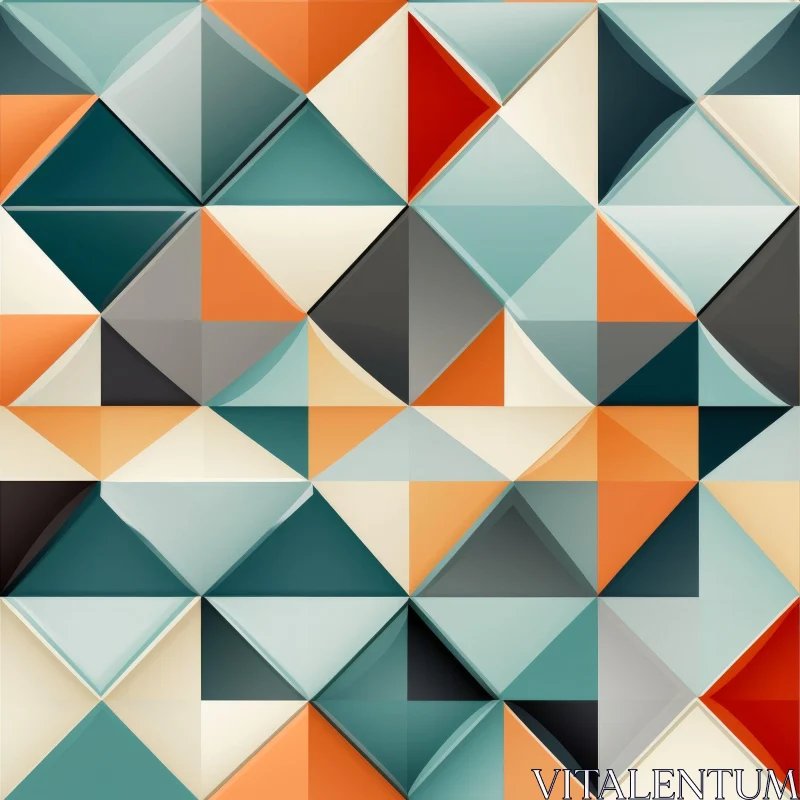 Retro Geometric Triangle Pattern - Seamless Design AI Image