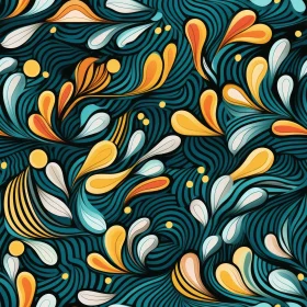 Retro Leaves and Flowers Pattern