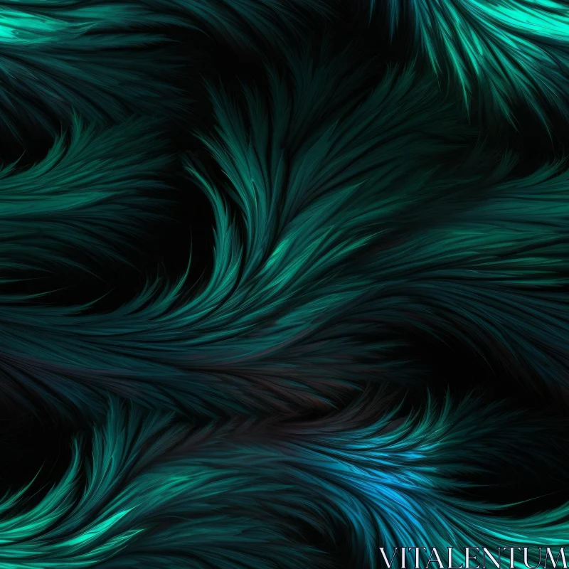 AI ART Blue Feathers Pattern - Dreamlike Background