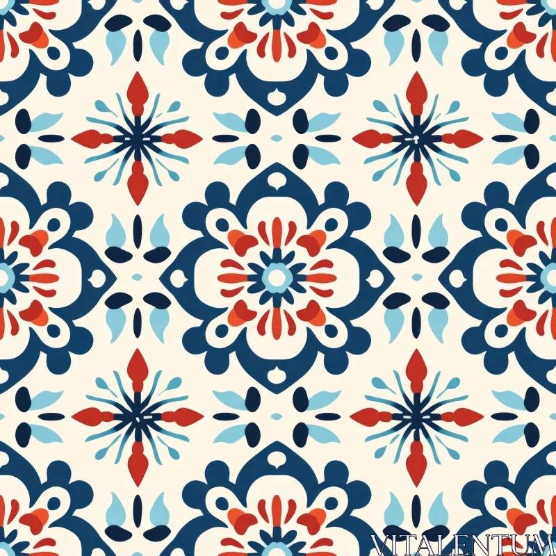Colorful Moroccan Tiles Pattern AI Image