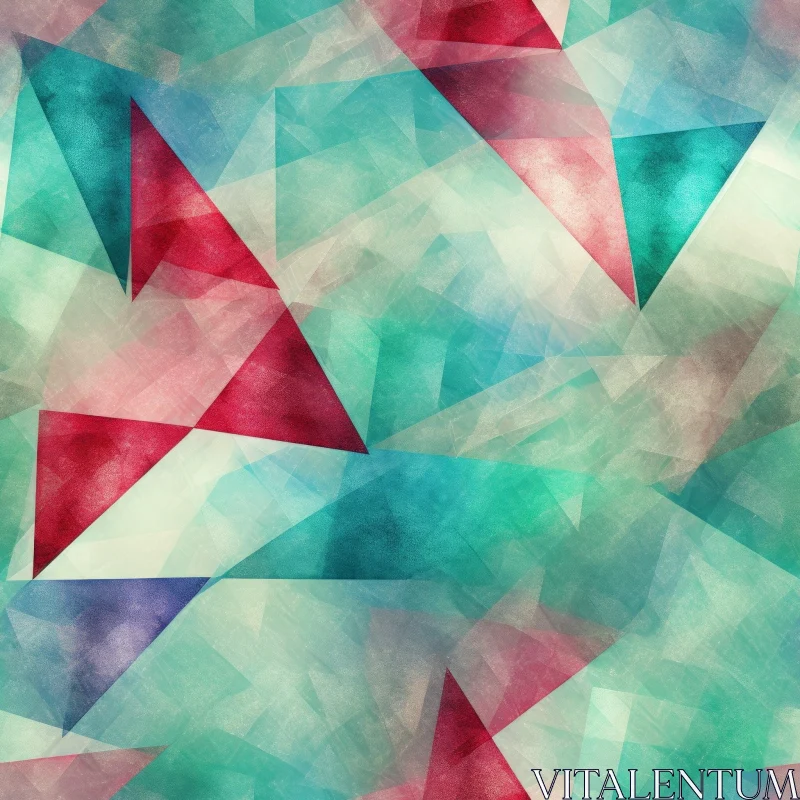 AI ART Grunge Triangle Pattern in Red, Blue, and Green