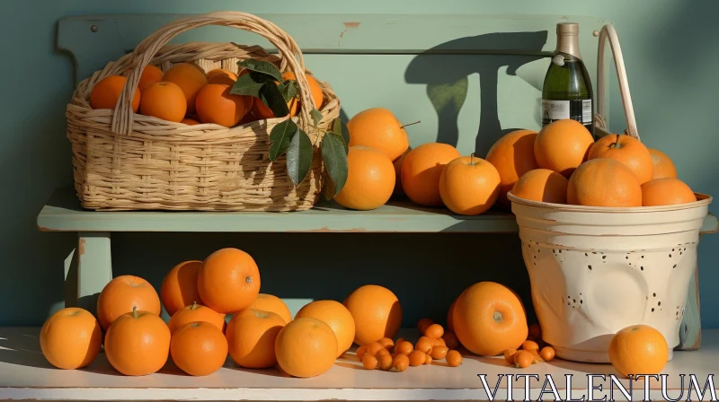 Oranges Still Life Composition AI Image