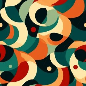 Retro Vintage Seamless Circle Oval Pattern