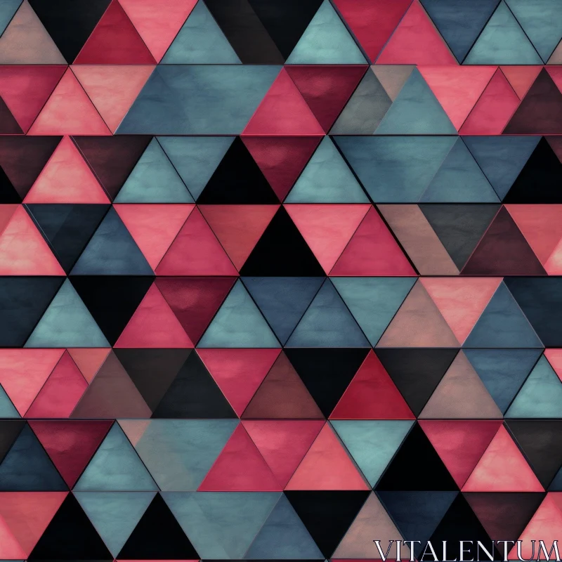 Dynamic Triangle Pattern in Red, Blue, Black AI Image