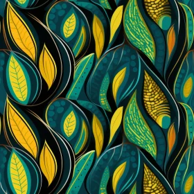 Hand-Painted Leaves Seamless Pattern - Tropical Design