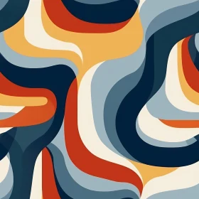 Retro Seamless Pattern with Bold Shapes