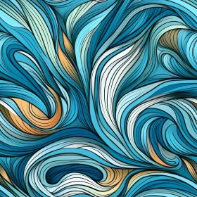 Blue and White Waves Seamless Pattern
