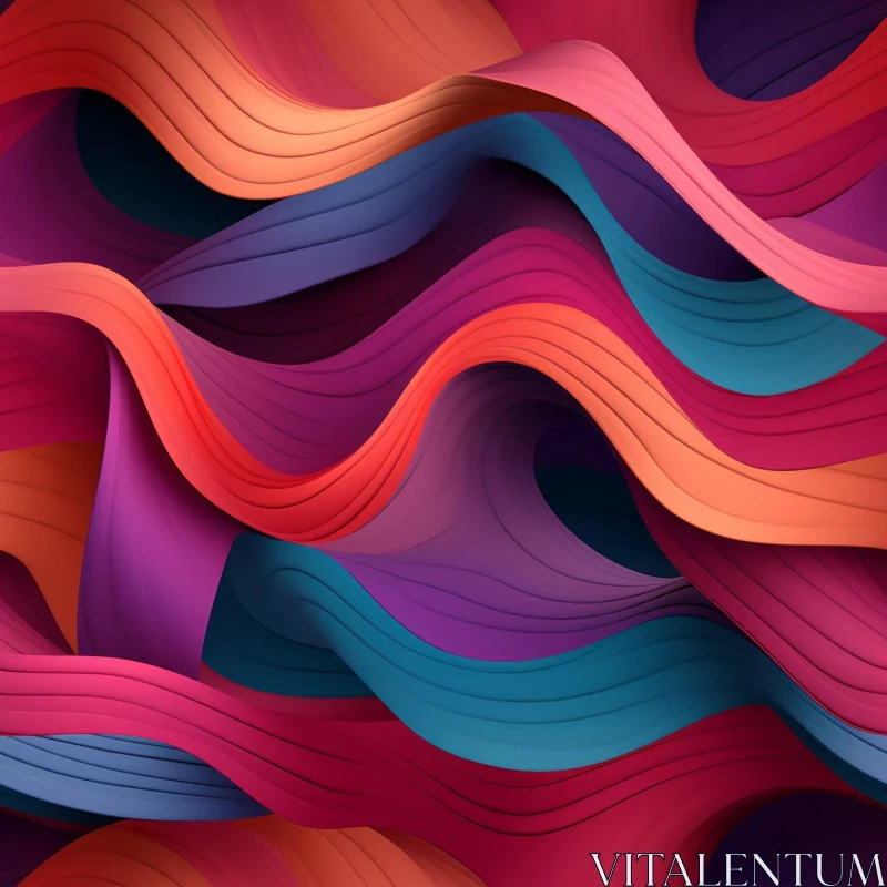 Colorful Abstract Wavy Pattern Background AI Image