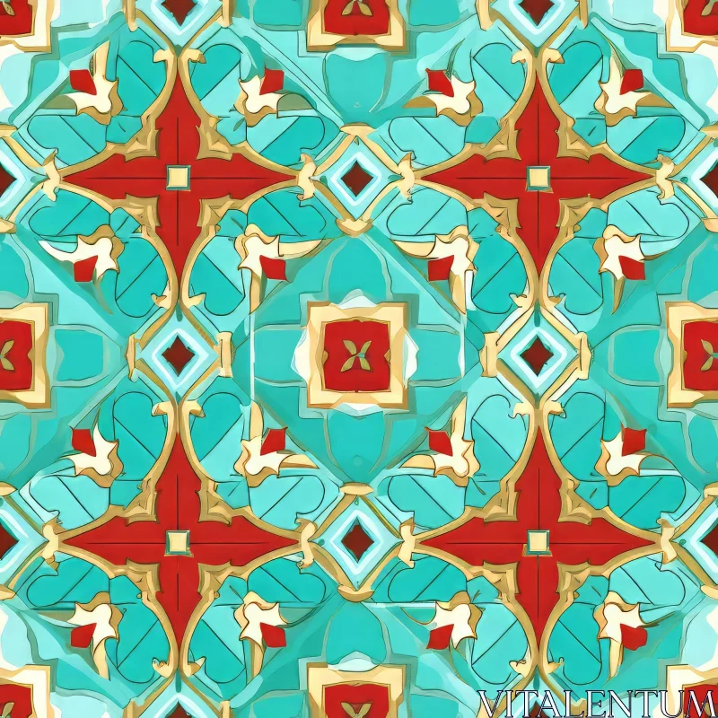Colorful Moroccan Tiles Pattern for Background Design AI Image