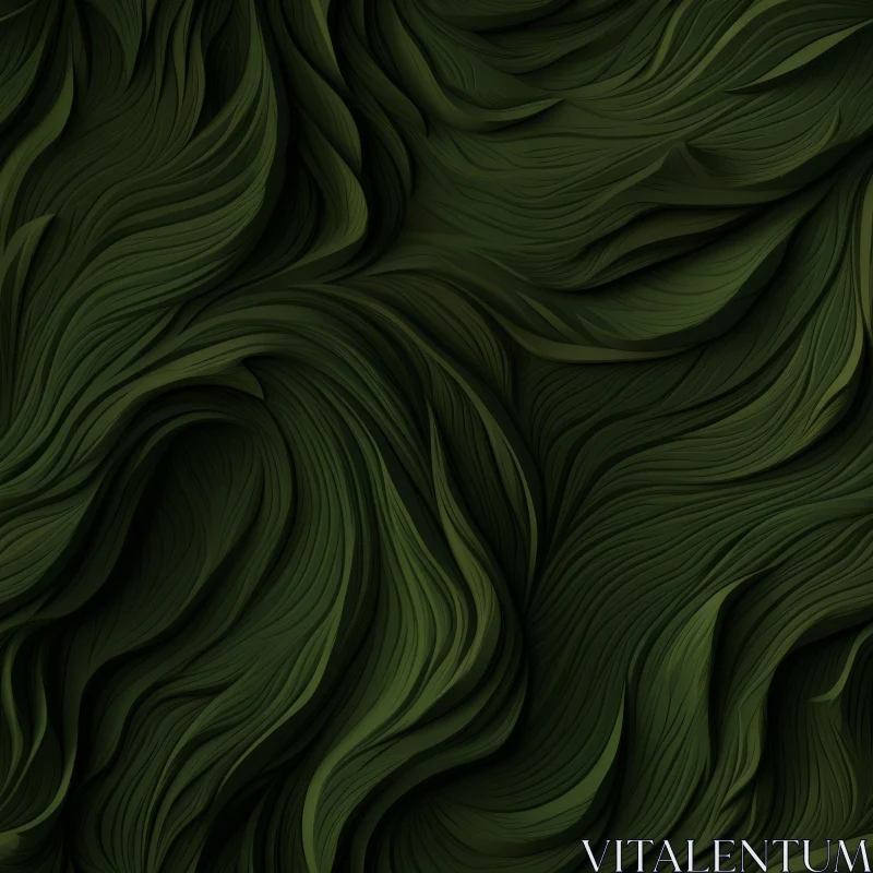 Dark Green Wavy Pattern Texture - Design Element AI Image