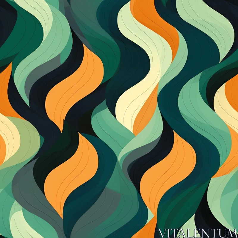 AI ART Energetic Waves Seamless Pattern - Creative Design Element