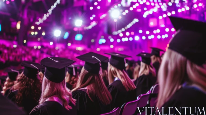 Graduation Ceremony in a Brightly Lit Auditorium AI Image