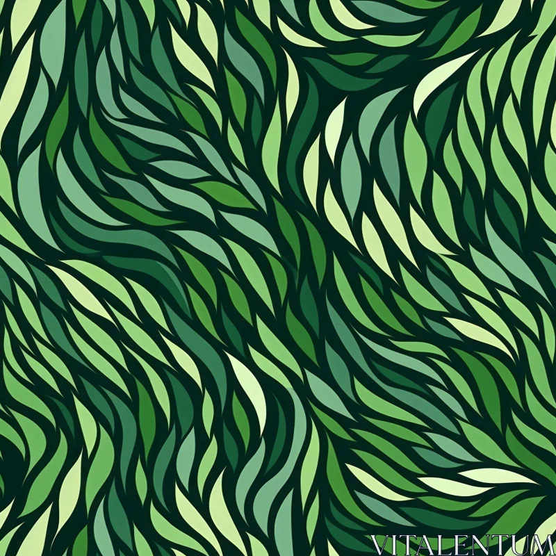 Green Leaves Seamless Pattern for Nature Websites AI Image