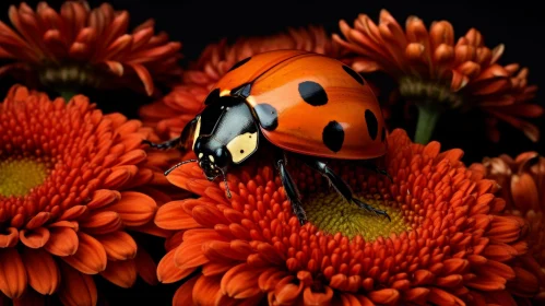 Red Ladybug on Flower: A Nature Close-Up
