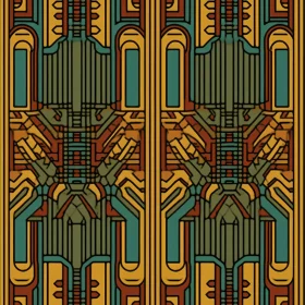 Complex Geometric Pattern in Earth-toned Colors