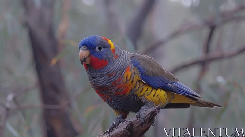 AI ART Colorful Parrot Close-up in Rainforest