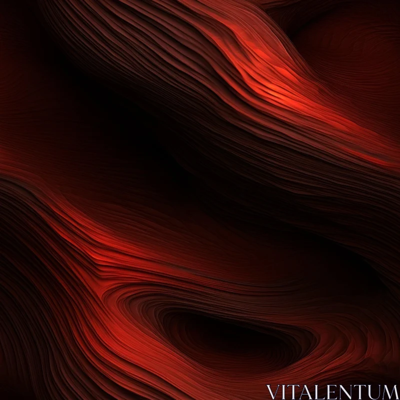 Dark Abstract Red and Black Gradient Wave Background AI Image