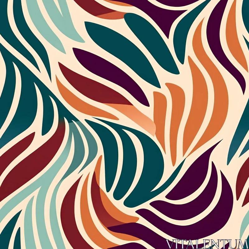 AI ART Earth-Toned Abstract Floral Pattern