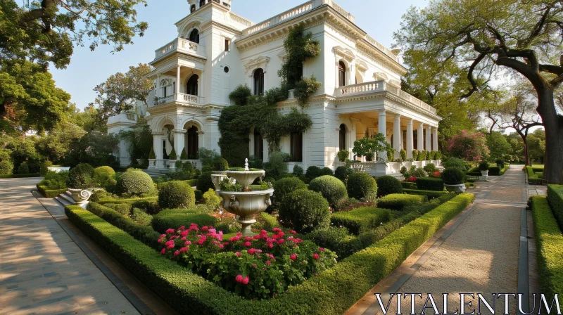 Elegant Mansion with Lush Garden | Grand Architecture AI Image