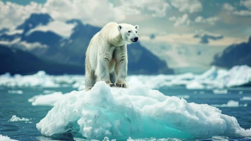 Polar Bear on Ice Floe in Arctic