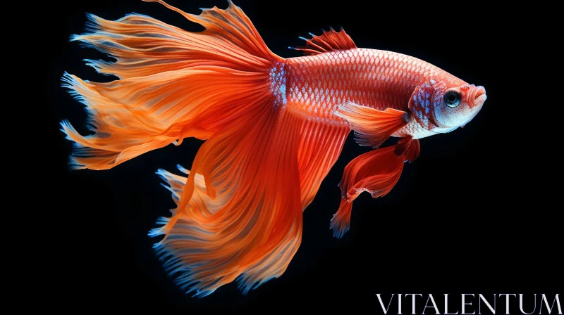 Red Betta Fish Digital Painting - Stunning Artwork AI Image