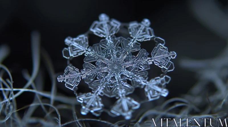AI ART Snowflake Close-Up: Delicate Winter Beauty