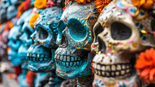 Traditional Mexican Sugar Skull - Stunning Ceramic Artwork