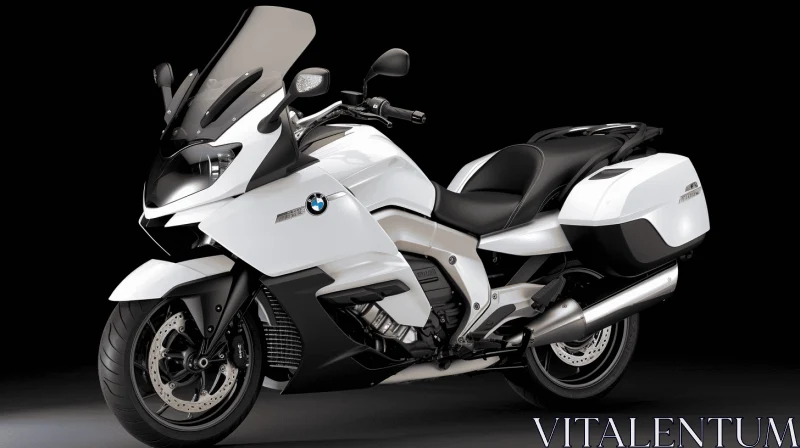 White BMW K1600R Motorcycle on Black Background | Textured Shading AI Image
