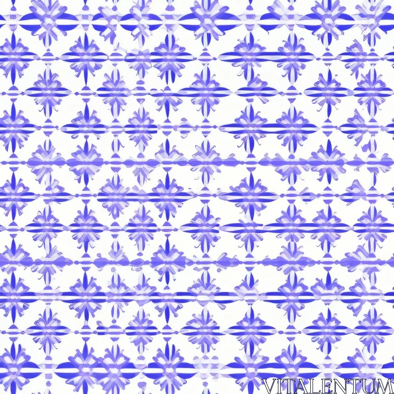 Blue and White Floral Pattern for Design Projects AI Image