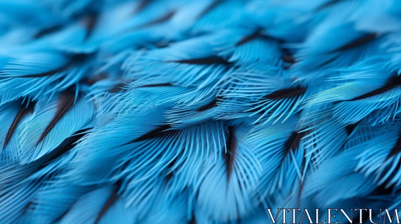 Blue Feathers Close-Up: Detailed Texture and Softness AI Image