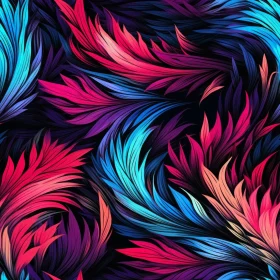 Colorful Feathers Seamless Pattern - Tropical Design