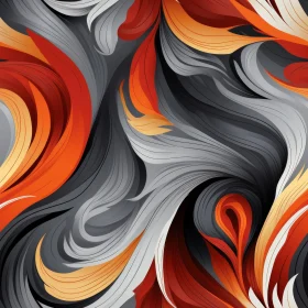 Contemporary Abstract Painting with Wavy Pattern