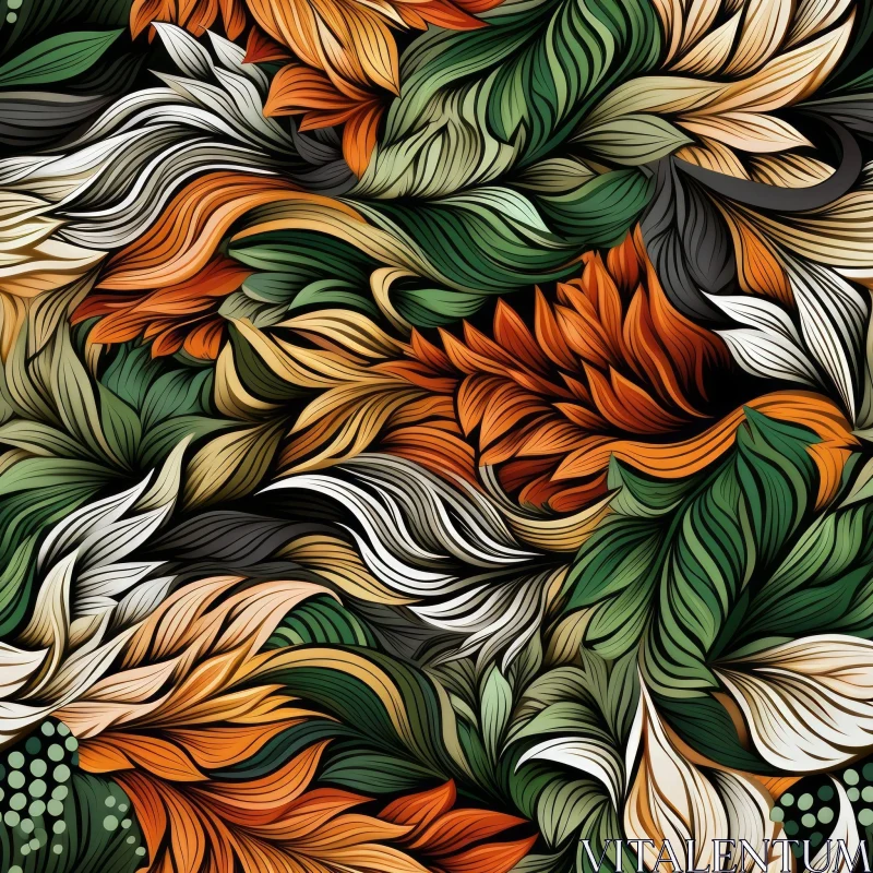 Exquisite Hand-Drawn Floral Pattern for Versatile Use AI Image