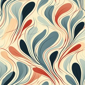 Abstract Watercolor Leaves Pattern - Earth-Toned Colors