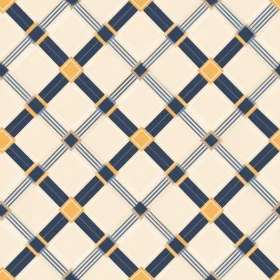 Blue and Yellow Geometric Pattern on Beige Background