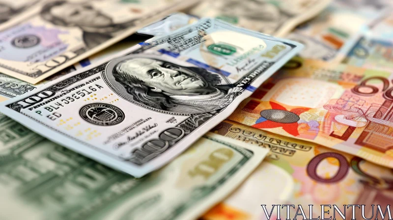 Captivating Banknote Composition: US Dollars, Shekels, and Euros AI Image