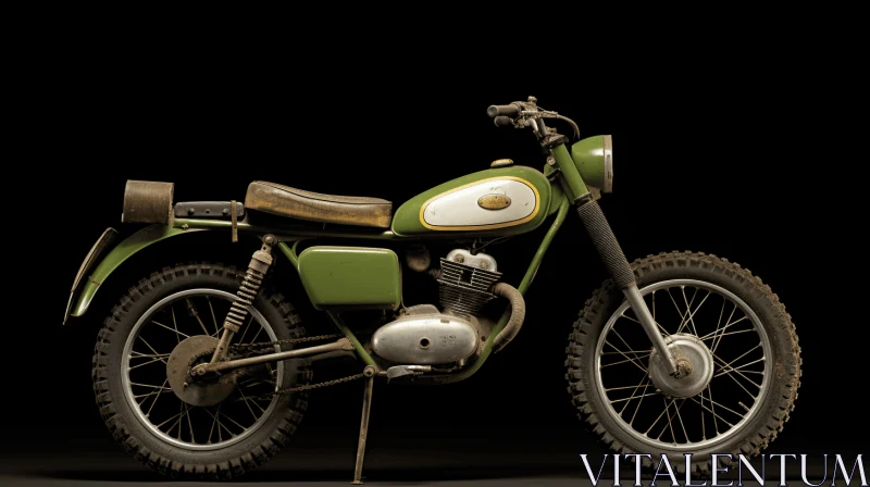 Captivating Green Motorcycle on Black Background AI Image
