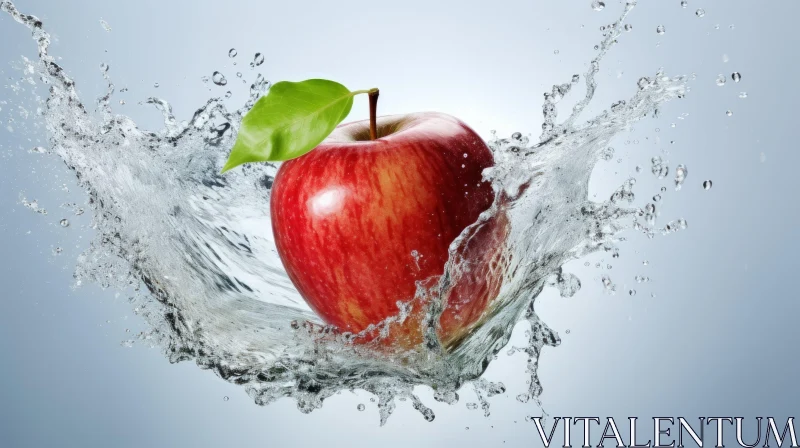 AI ART Red Apple Splash: Captivating Moment in Water