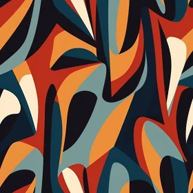 Retro Geometric Shapes Pattern | Bold Colors | 70s Style