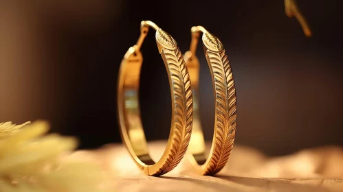 Stunning Gold Hoop Earrings Close-up