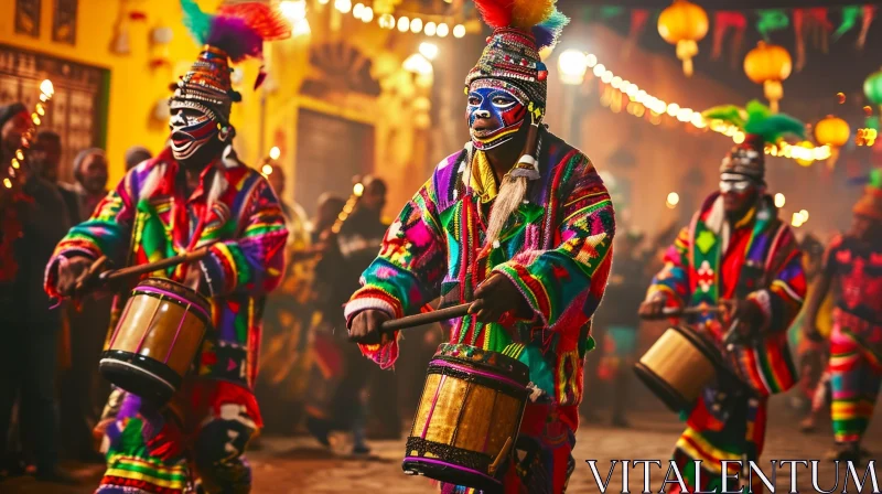 Vibrant Bolivian Dance in a Lively Street Performance AI Image