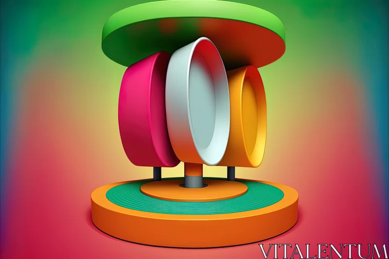 Vibrant Rotator Dish with Minimalist Stage Design | Hyper-Detailed Rendering AI Image