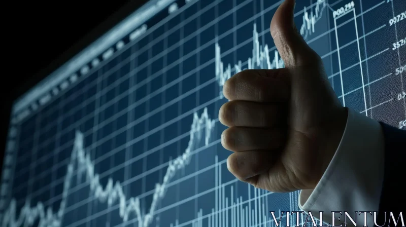 Businessman Giving Thumbs Up in Front of Stock Market Chart AI Image