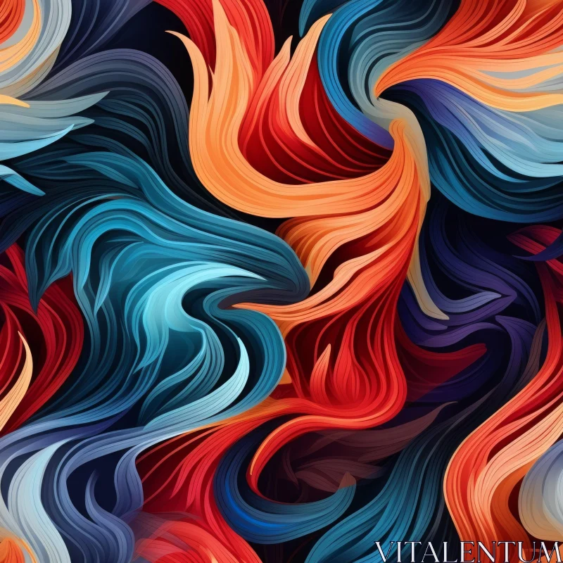 AI ART Colorful Abstract Waves Pattern