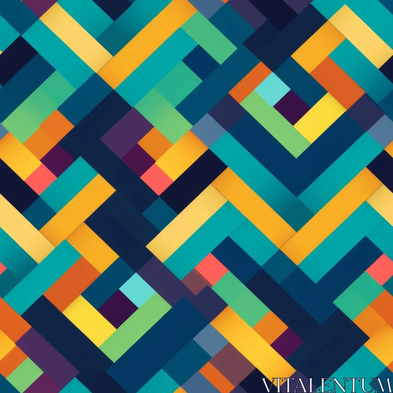 Contemporary Geometric Pattern in Bright Colors AI Image