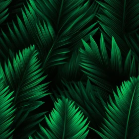 Dark Green Palm Leaves Seamless Pattern