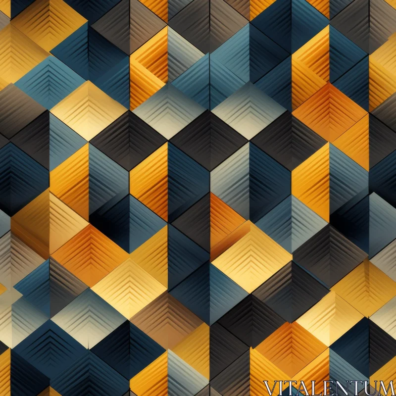 Interlocking Cubes Geometric Pattern AI Image